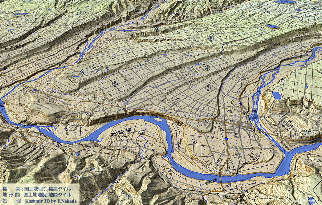 日本の地形千景 新潟県：信濃川・中津川合流地点の河成段丘