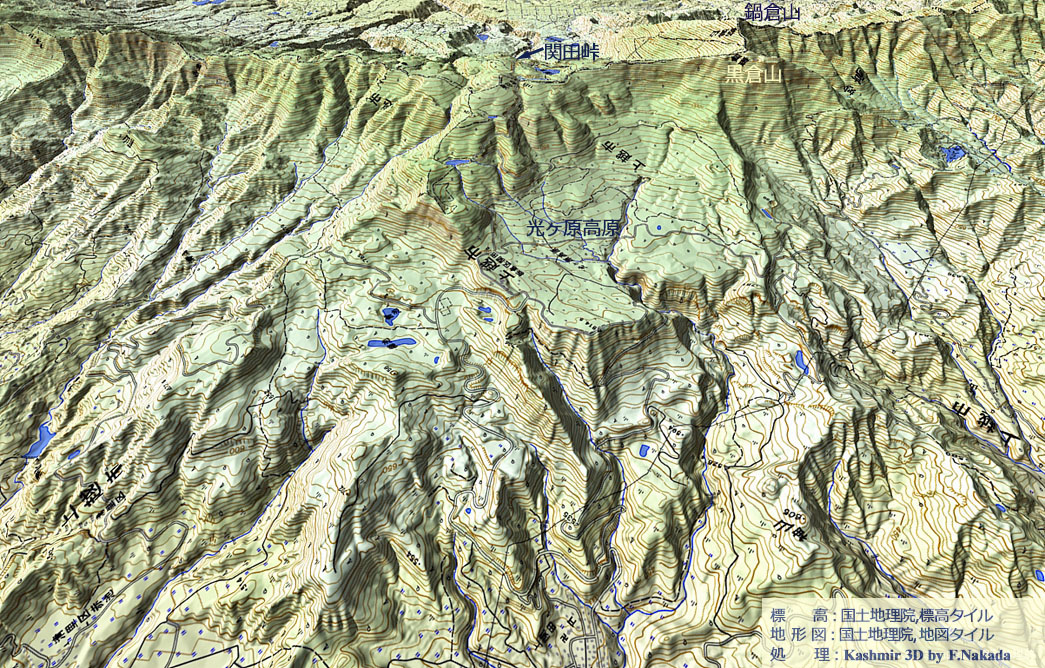 日本の地形千景 新潟県：上越市上関田光ヶ原高原の地すべり地形