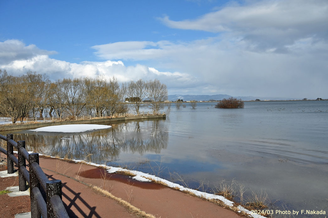 日本の地形千景 青森県：人造湖の廻堰大溜池（津軽富士見湖）