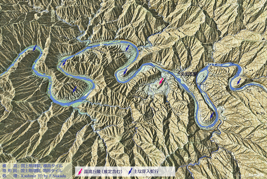 河川地形 日本の地形千景 高知県：四万十川中流域の穿入蛇行と環流丘陵
