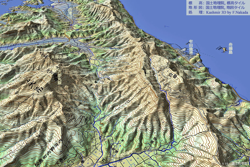 日本の地形千景 熊本県：天草上島のケスタ地形