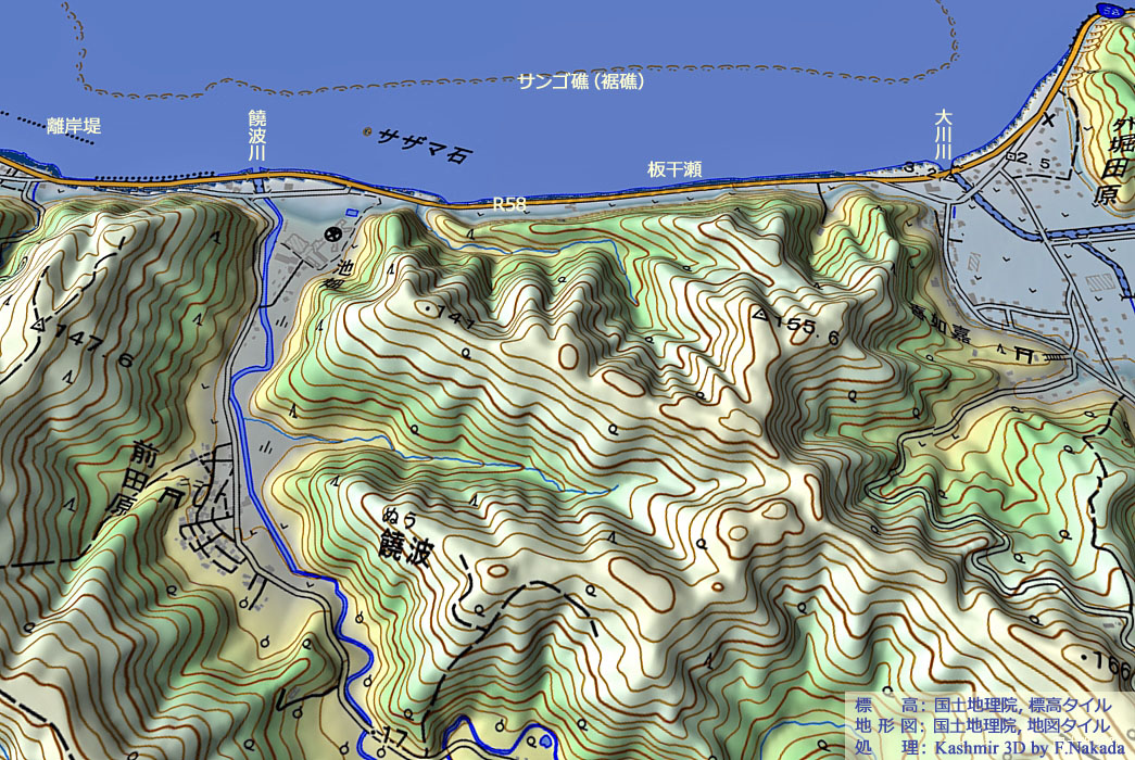 日本の地形千景 沖縄県：喜如嘉海岸と津波海岸のビーチロック（板干瀬）