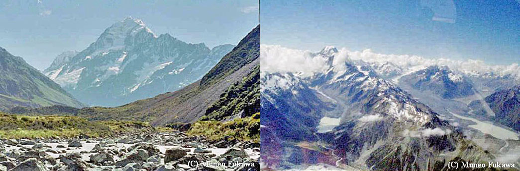 世界の地質案内 ニュージーランド：アオラキ（マウント・クック）と